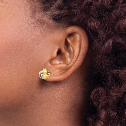 Leslie's 14K Two-tone Polished Love Knot Earrings