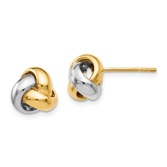 Leslie's 14K Two-tone Polished Love Knot Earrings