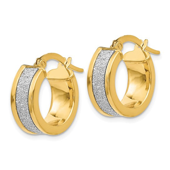 Leslie's 14K Fancy Glimmer Infused Hoop Earrings