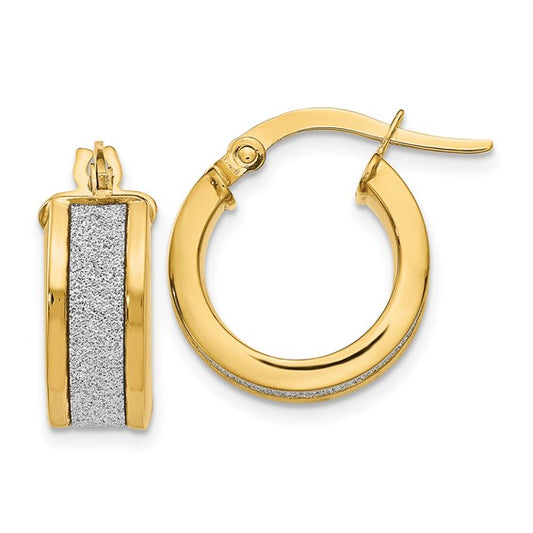 Leslie's 14K Fancy Glimmer Infused Hoop Earrings