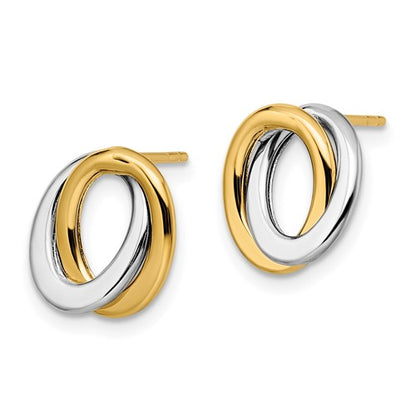 Leslie's 14K Two-tone Polished Love Knot Earrings