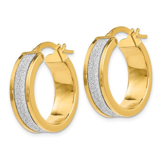 Leslie's 14K Fancy Glimmer Infused Hoop Earrings