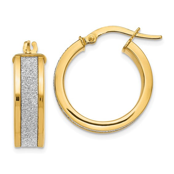 Leslie's 14K Fancy Glimmer Infused Hoop Earrings