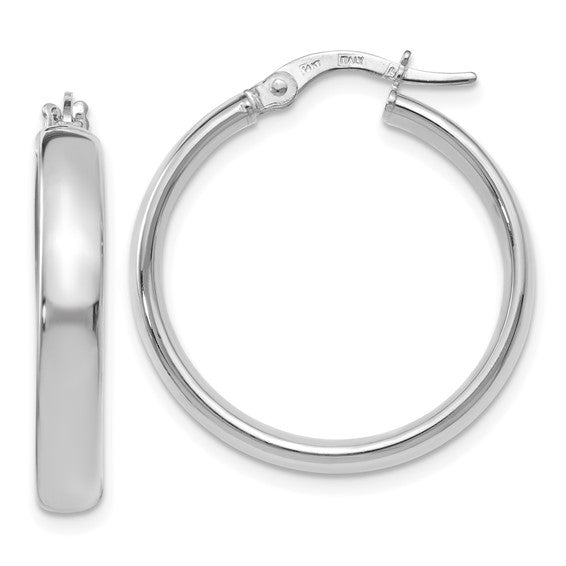 Leslie's 14K White Gold Polished Hoop Earrings