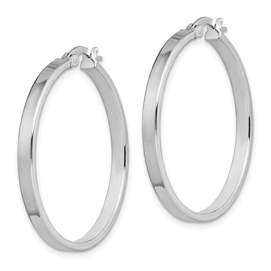 Leslie's 14K White Gold Polished Hoop Earrings