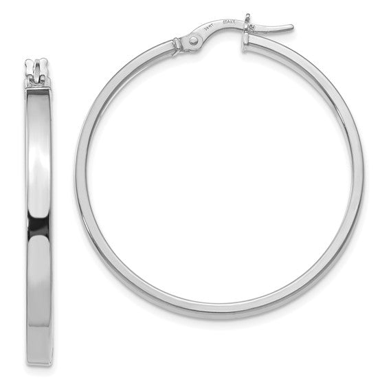 Leslie's 14K White Gold Polished Hoop Earrings