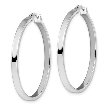 Leslie's 14K White Gold Polished Hoop Earrings