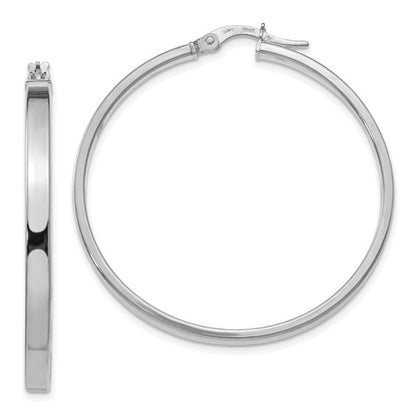 Leslie's 14K White Gold Polished Hoop Earrings