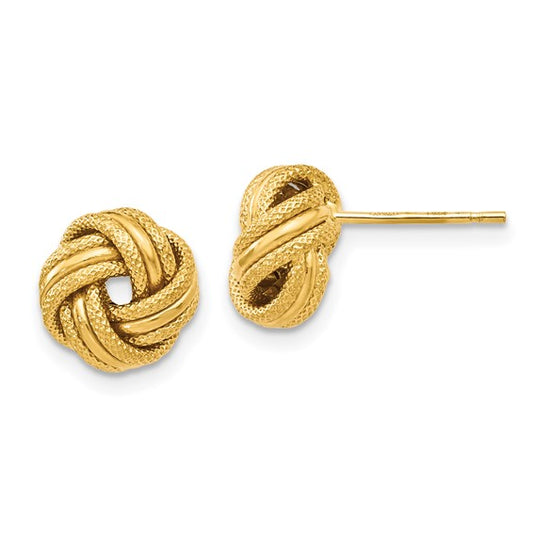 Leslie's 14K Knot Polished D/C Post Earrings