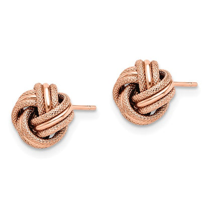 Leslie's 14K Rose Gold Knot Polished D/C Post Earrings