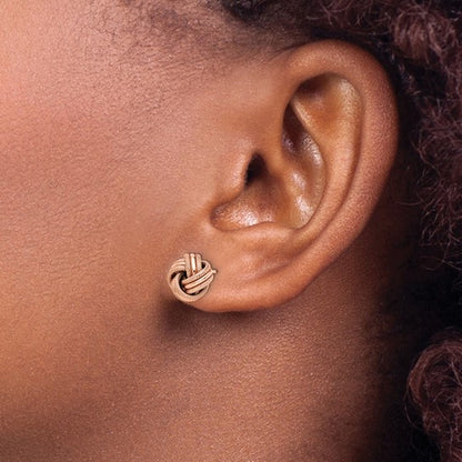 Leslie's 14K Rose Gold Knot Polished D/C Post Earrings