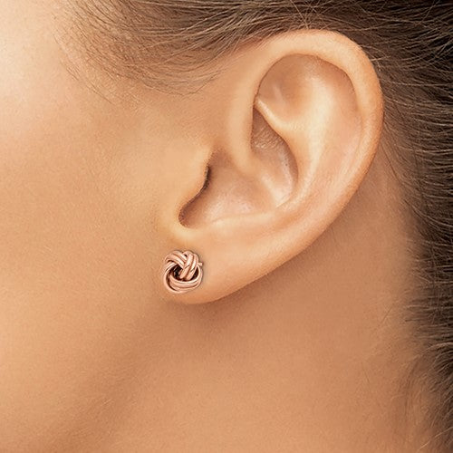 Leslie's 14K Rose Gold Polished Love Knot Post Earrings