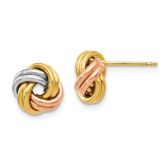 Leslie's 14K Tri-Color Polished Love Knot Post Earrings