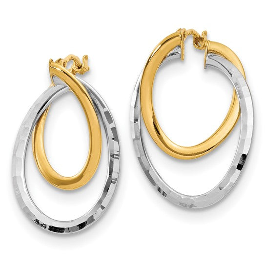 Leslie's 14K with White Rhodium Polished Fancy Hoop Earrings