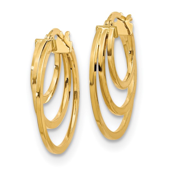 Leslie's 14K Polished Fancy 3 Hoop Earrings