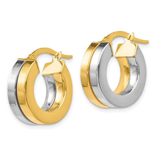 Leslie's 14K Two-tone Polished Hoop Earrings