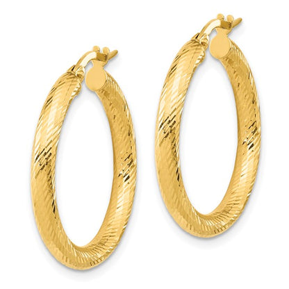 Leslie's 14K 3x20 D/C Round Hoop Earrings