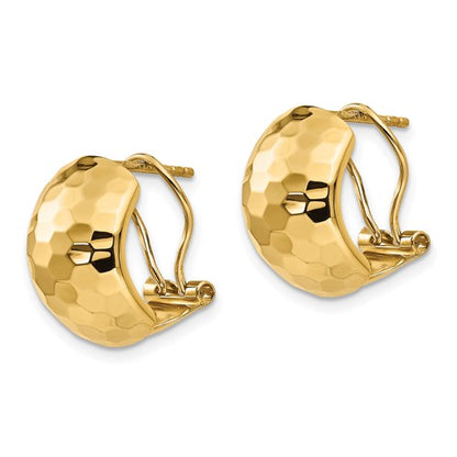 Leslie's 14K Polished Hammered Omega Back Earrings