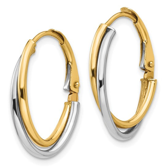 Leslie's 14K Two-tone Polished Hoop Earrings