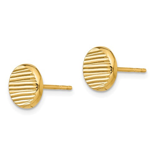 Leslie's 14K Polished and Textured Disc Post Earrings