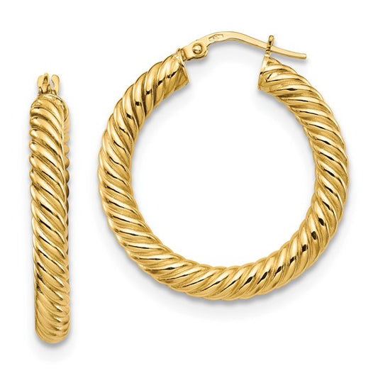 Leslie's 14K Polished Twisted Hoop Earrings