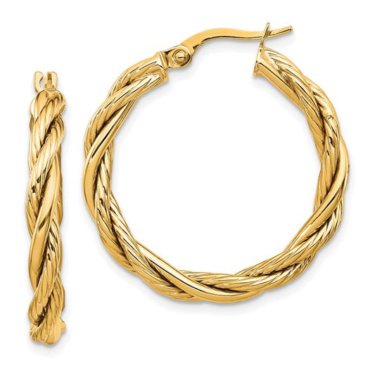 Leslie's 14K Polished Twisted Hoop Earrings