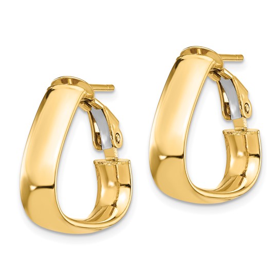 Leslie's 14K 5mm High Polished Triangle Omega Back Hoop Earrings