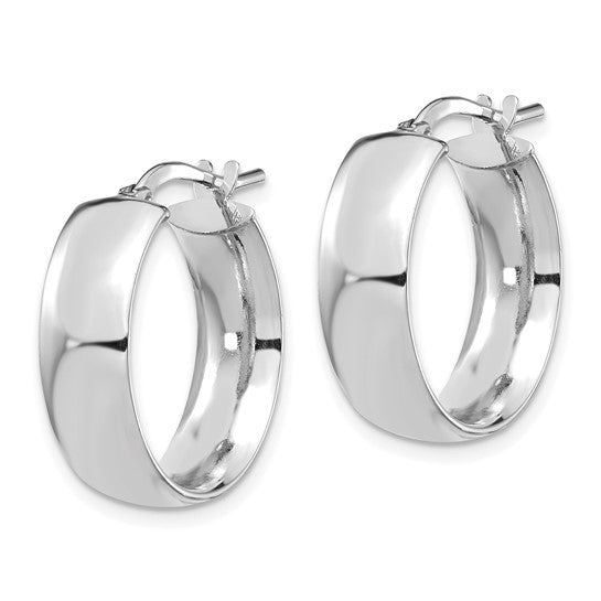 Leslie's 14K White Gold 6mm High Polished Hoop Earrings