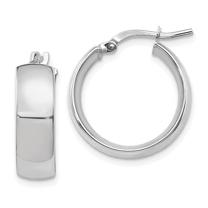 Leslie's 14K White Gold 6mm High Polished Hoop Earrings