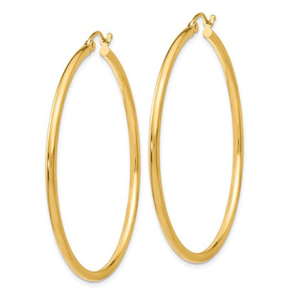 Leslie's 14K 2mm Polished Hinged Hoop Earrings