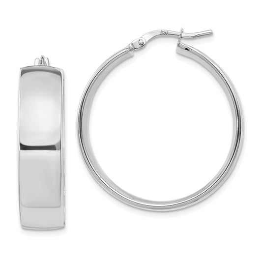 Leslie's 14K White Gold 7.75mm Polished Hoop Earrings