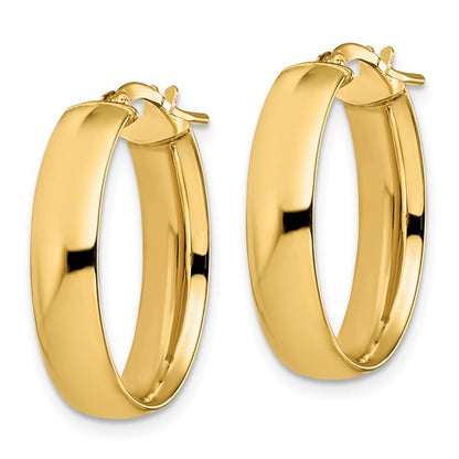 Leslie's 14K 6mm High Polished Oval Hoop Earrings