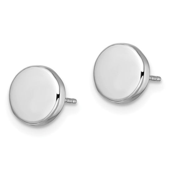 Leslie's 14k White Gold Polished Button Post Earrings