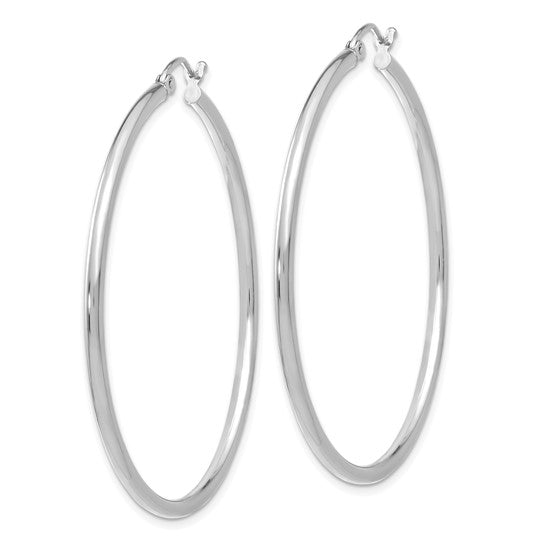 Leslie's 14K White Gold Polished 2mm Hoop Earrings