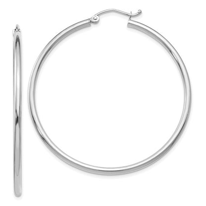 Leslie's 14K White Gold Polished 2mm Hoop Earrings