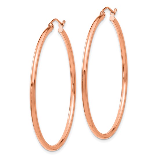 Leslie's 14k Rose Gold Polished 2x45mm Polished Hoop Earrings