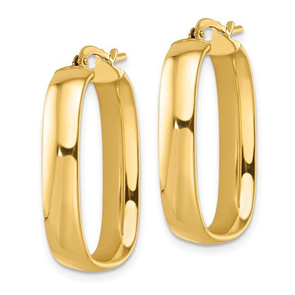 Leslie's 14K Polished Squared Oval Hoop Earrings