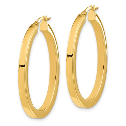 Leslie's 14K Polished Oval Hoop Earrings