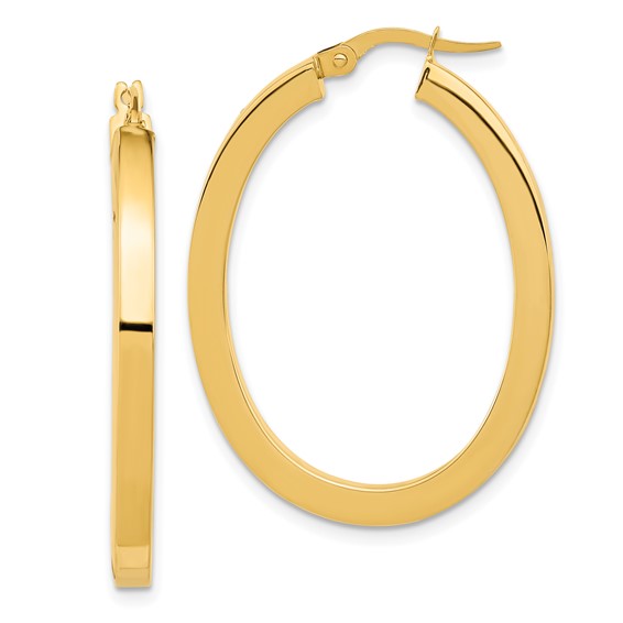 Leslie's 14K Polished Oval Hoop Earrings