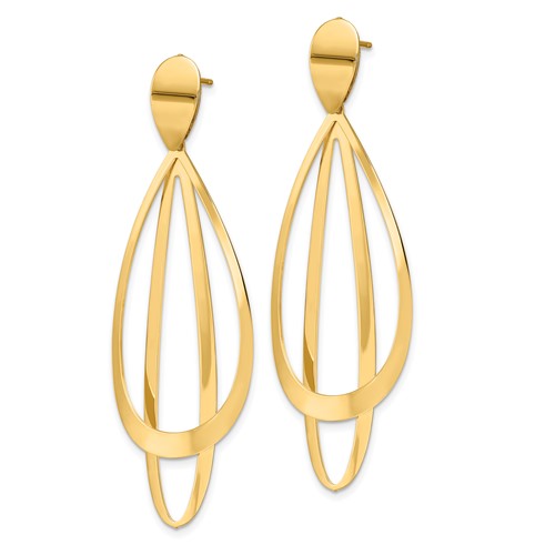 Leslie's 14k Polished and Brushed Post Dangle Earrings