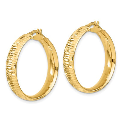 Leslie's 14K Polished D/C Round Hoops