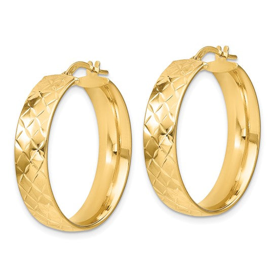 Leslie's 14K Polished D/C Round Hoops