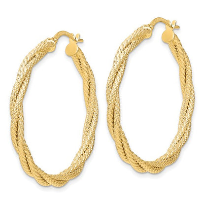 Leslie's 14K Polished Twisted Textured Hoop Earrings