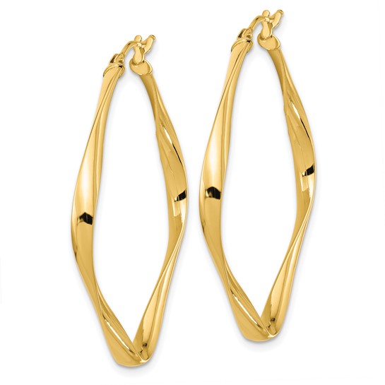 Leslie's 14K Polished Twisted Square Hoop Earrings