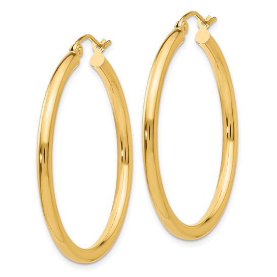 Leslie's 14k Polished 2.5mm Lightweight Tube Hoop Earrings