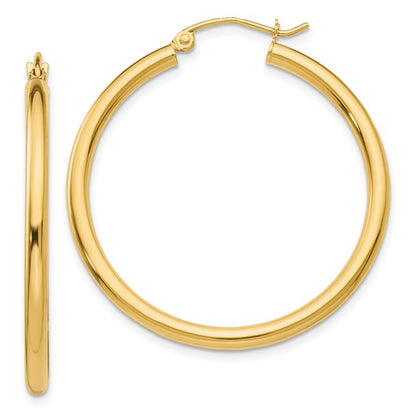 Leslie's 14k Polished 2.5mm Lightweight Tube Hoop Earrings