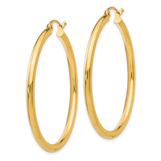 Leslie's 14k Polished 2.5mm Lightweight Tube Hoop Earrings