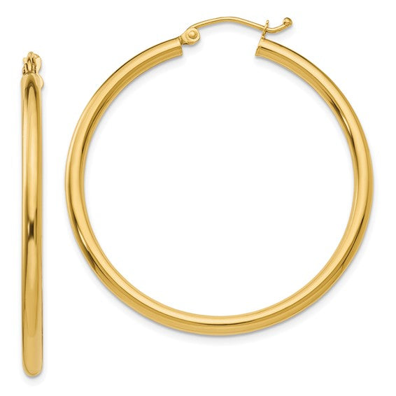 Leslie's 14k Polished 2.5mm Lightweight Tube Hoop Earrings