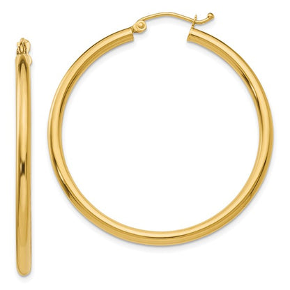 Leslie's 14k Polished 2.5mm Lightweight Tube Hoop Earrings