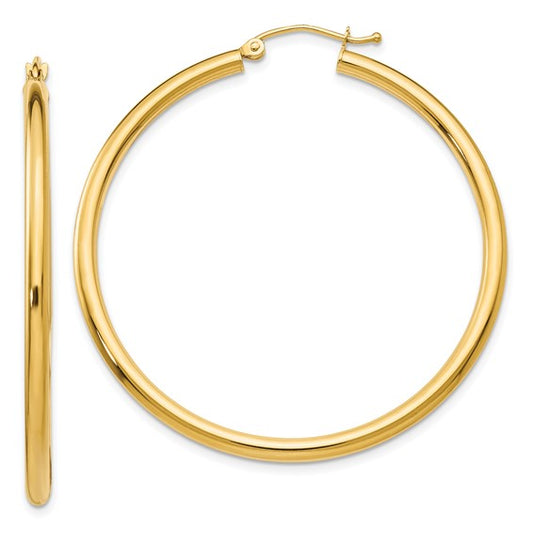 Leslie's 14k Polished 2.5mm Lightweight Tube Hoop Earrings